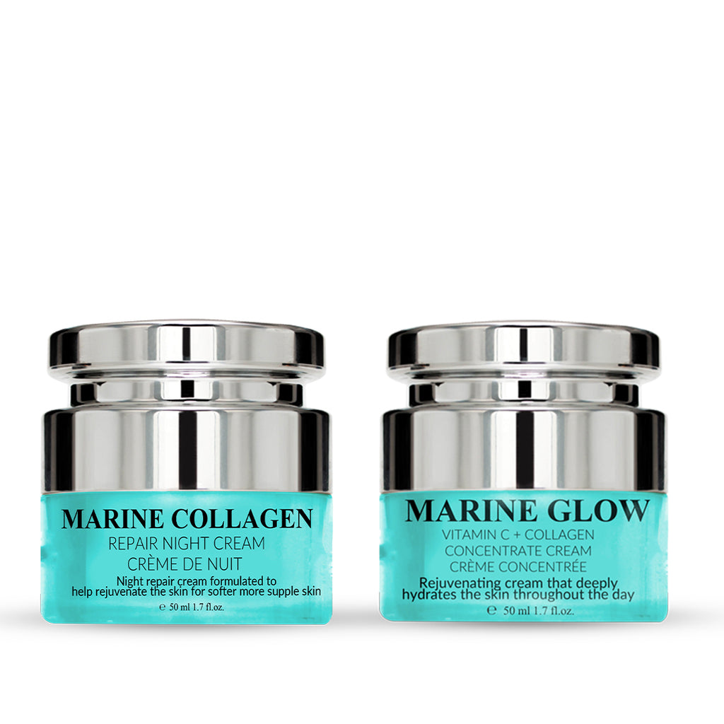 Marine Glow + Vitamin C Concentrate Cream 50ml + Marine Collagen Night Cream 50ml